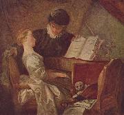 Jean-Honore Fragonard Die Musikstunde oil on canvas